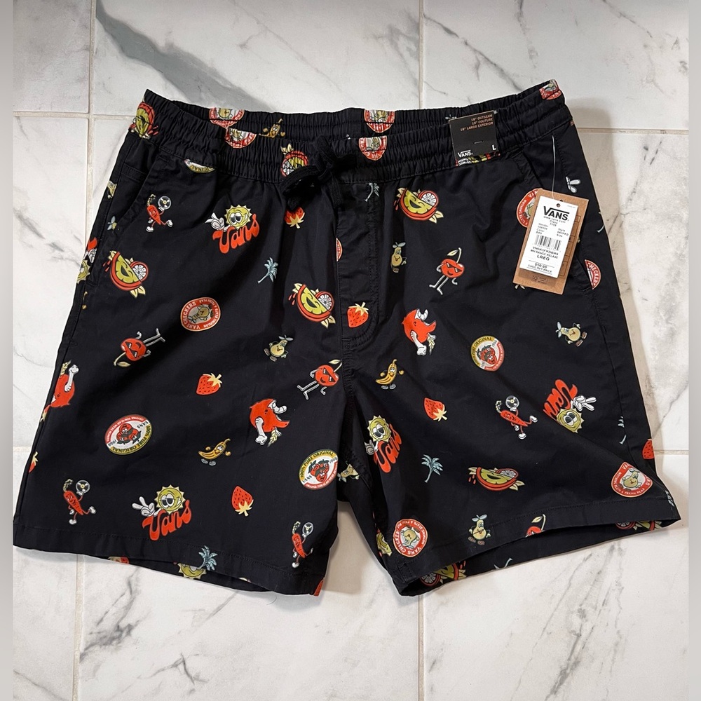 Black Vans x board shorts